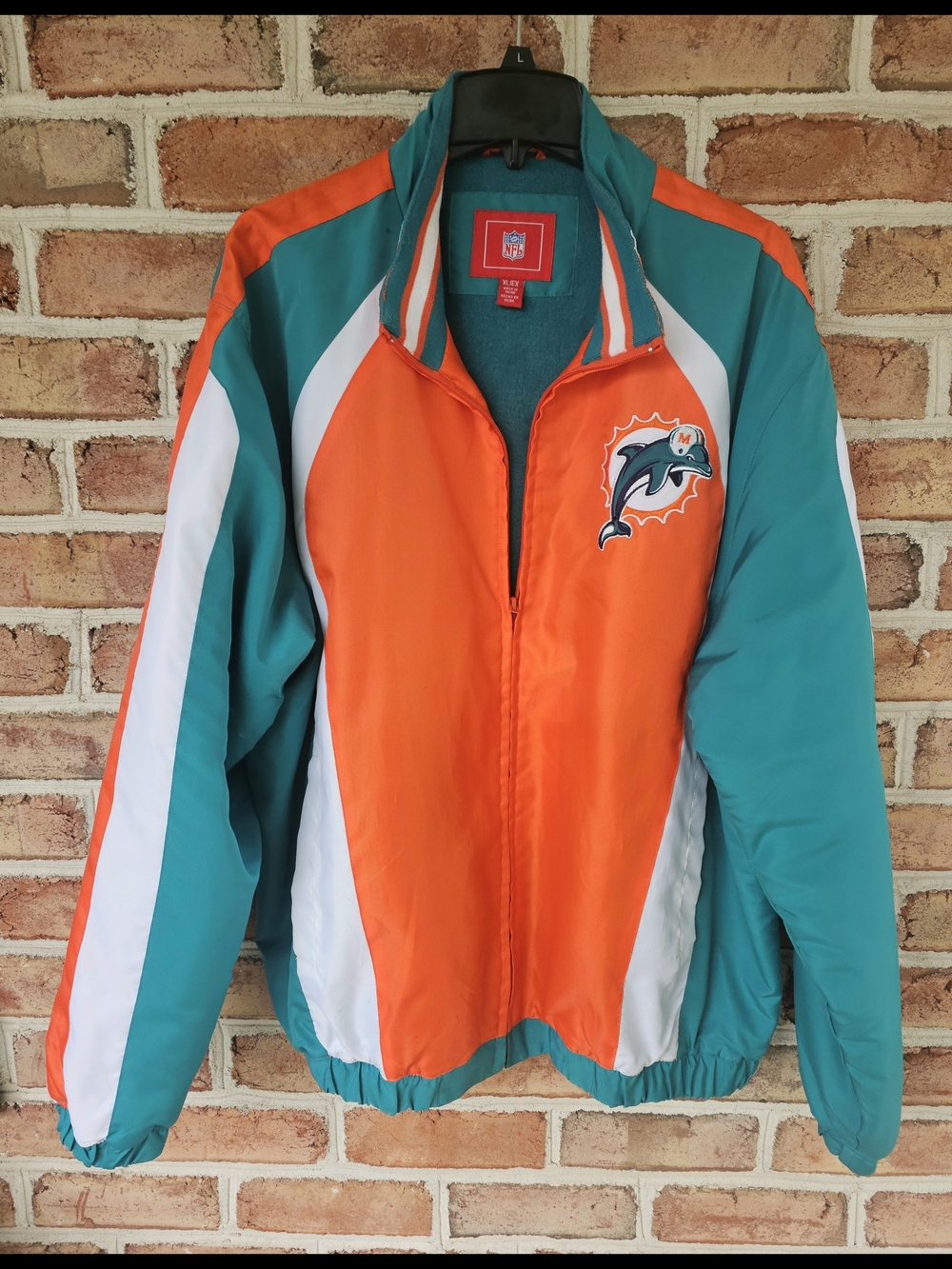 MIAMI DOLPHINS XL NFL Teal and Coral Team Logo Jacket